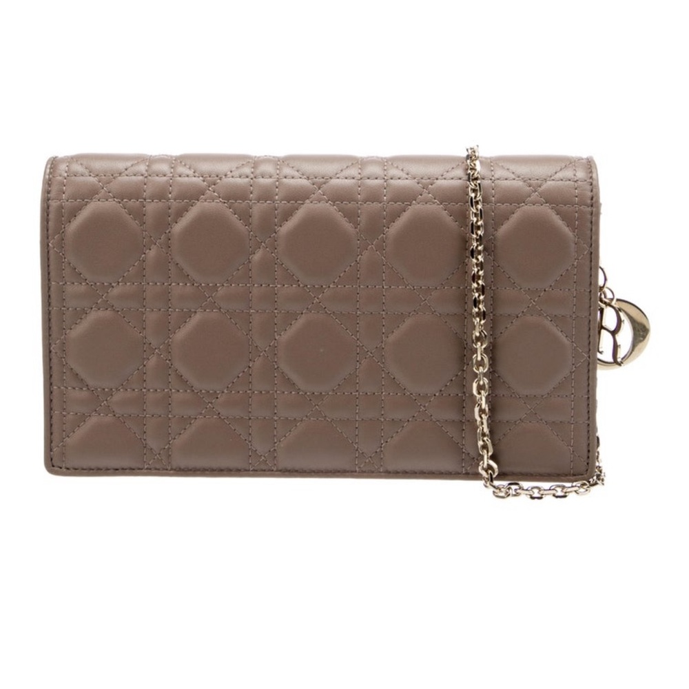 Christian Dior Cannage Lady Dior Pouch with tags and box